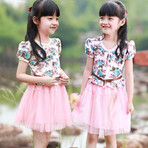 童装女童2013新款韩版儿童公主裙子夏季短袖连衣裙女童纱裙