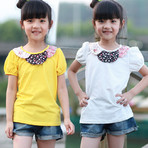 女童短袖T恤纯棉 夏薄款 中大小儿童短袖t恤韩版打底衫