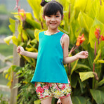 童装女童夏装2013新款短袖套装儿童韩版夏季宝宝碎花两件套